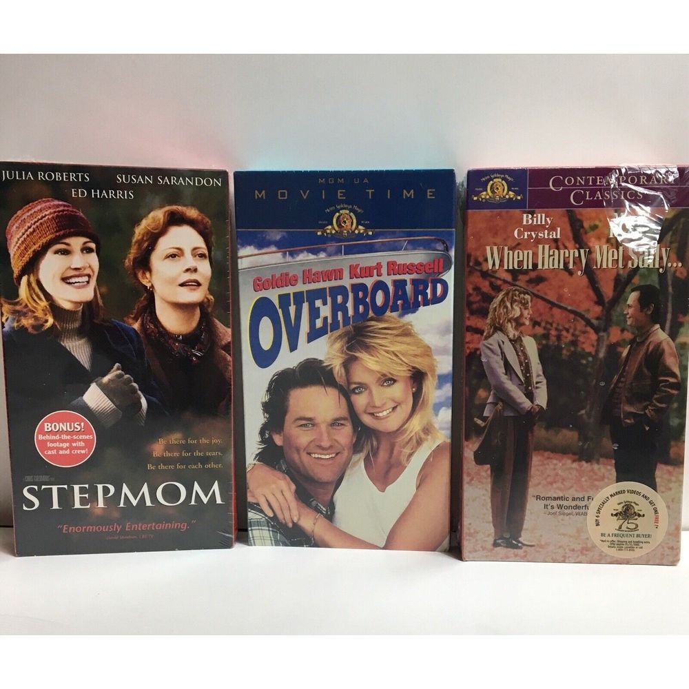 Set of 3 new vhs tapes stepmom - overboard - When harry met Sally sealed